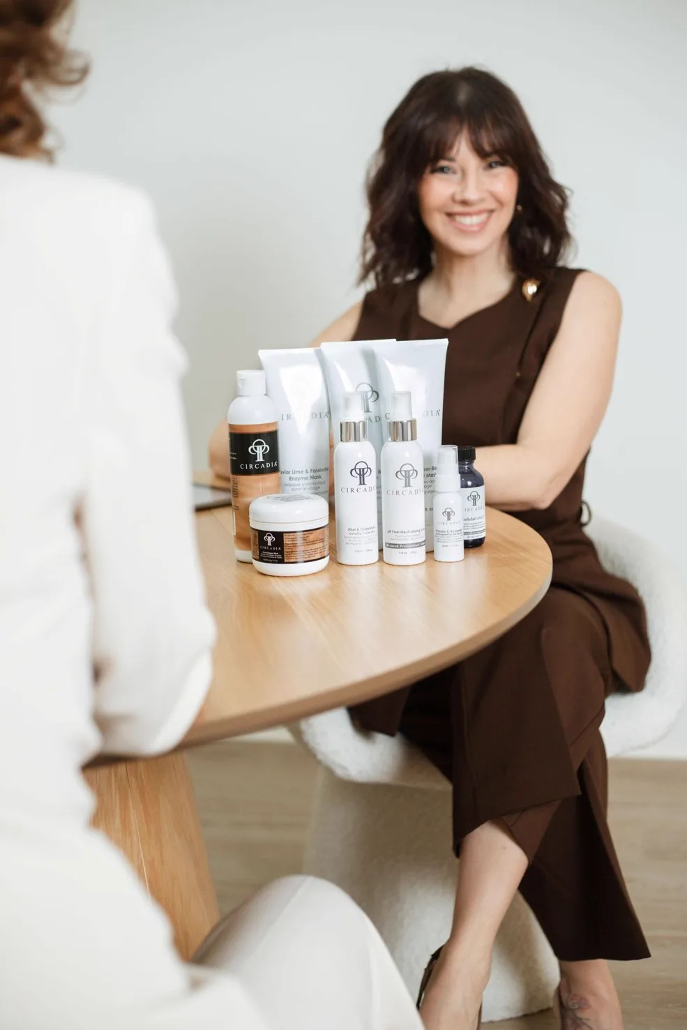 Ana Duarte numa consulta com produtos profissionais Circadia